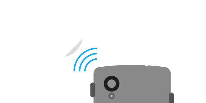 NFC対応のスマートフォンで、NFCタグと近距離通信を行うことができます。